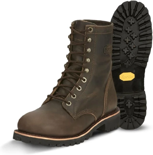 Men's Classic 2.0 8" Leather Lace Up Work Boot - Soft Toe Lace Up Boot - Durable Vibram Sole 11 Chocolate Apache