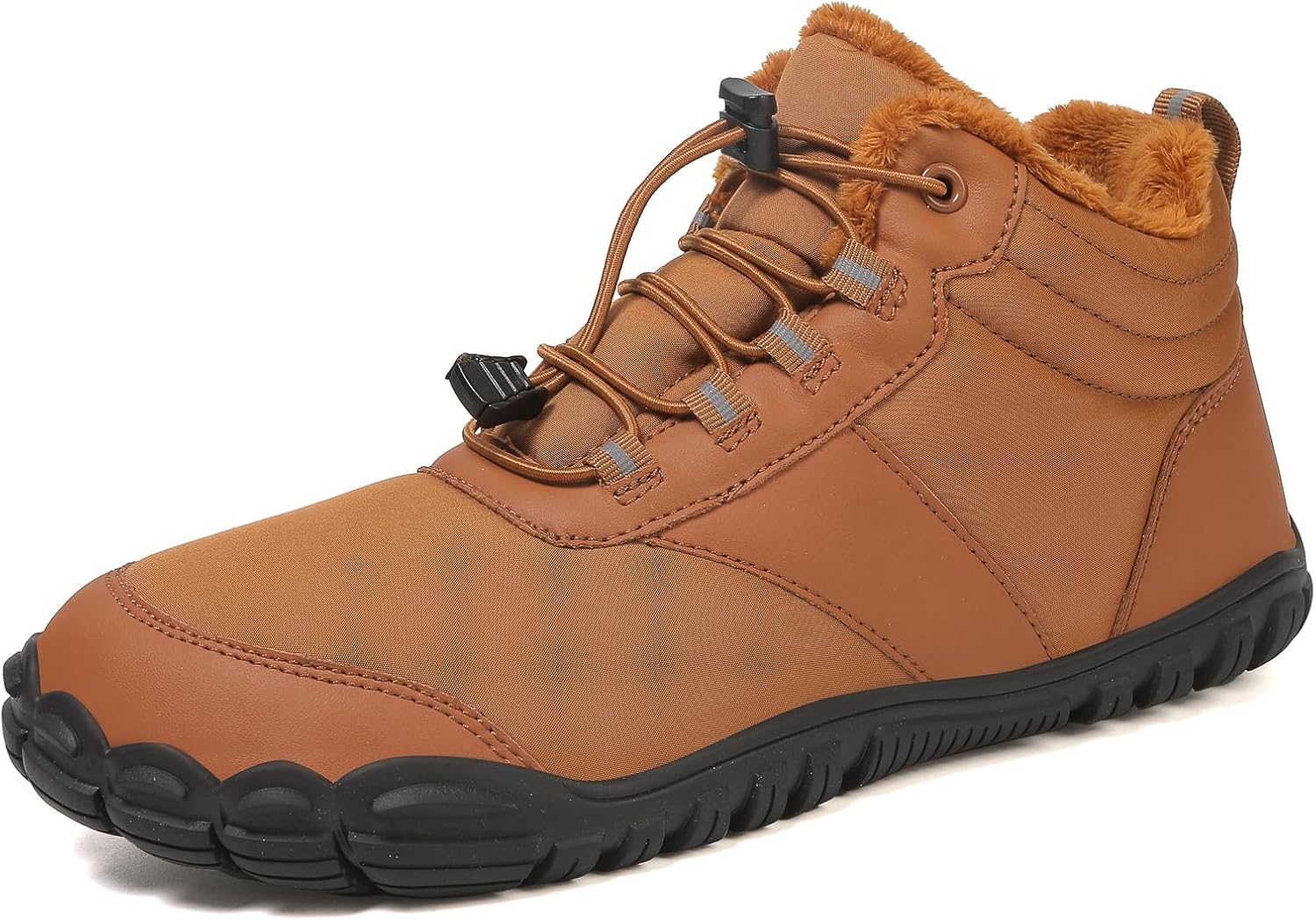 Winter Hike Barefoot Boots Womens,Minimalist Warm Zero Drop Snow Boot Slip On Barefoot Footwear Men Wide Waterproof hike barefoot shoes women 15 Women/13 Men Brown 908