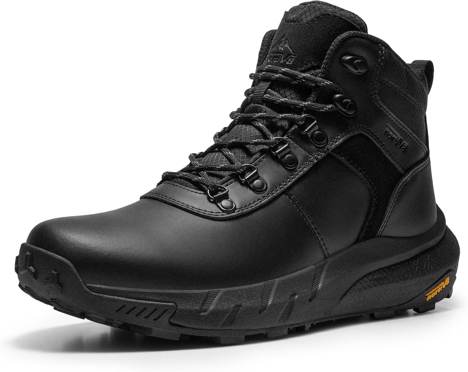 Men's Waterproof Hiking Boots Lightweight Outdoor Mid Trekking Leather Shoes DriftShield 7.5 Black