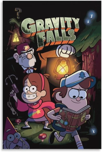 American Fantasy Animation Gravity Falls Posters Wall Art Poster Scroll Canvas Painting Picture Living Room Decor Home Framed/Unframed 12x18inch(30x45cm) 18L" x 12W" Unframe-style