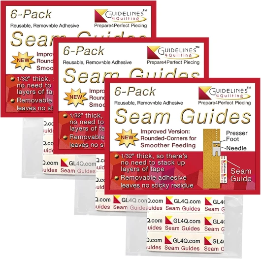 6-Pack Seam Guides ½ x 2" x 1/32" - Peel & Stick - Removable Adhesive, Leaves No Sticky Residue (3-Pack)