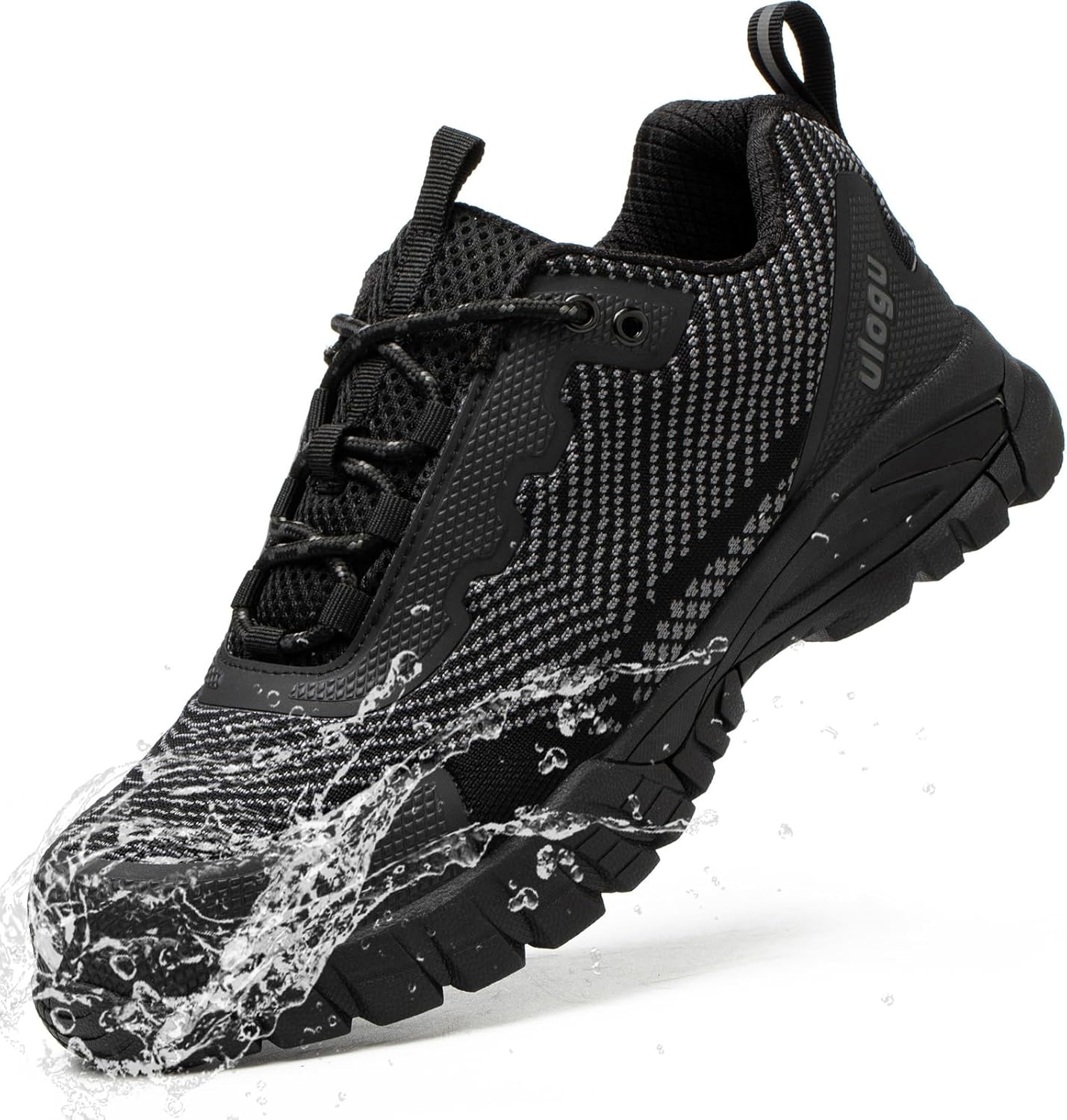 Waterproof Steel Toe Shoes for Men Comfy Lightweight Non Slip Safety Work Sneakers 6-Month Warranty 9.5 Black