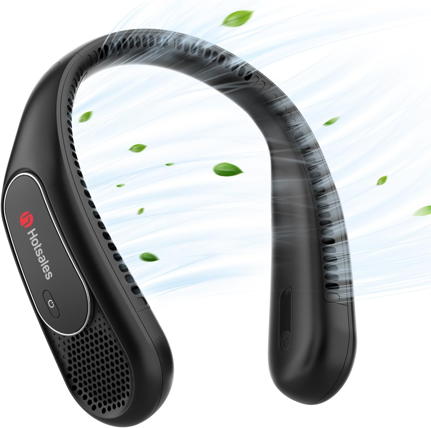 Neck Fan, Hands Free Bladeless Neck Fans Portable Rechargeable, 6000 mAh Battery Operated Wearable Personal Fan, Cooling Neck Fan, 3 Speeds, USB Fan Gifts for Men, Women, Travel, Outdoor Black