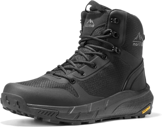 Men's Military Tactical Boot Lightweight Comfortable Boots for Work All Day Side Zipper Motorcycle Combat Hiking Boots 8 Inches Metrostrike 10 Black