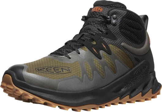 Men's Zionic Mid Height Waterproof All Terrain Hiking Boots Dark Olive/Scarlet Ibis 10.5