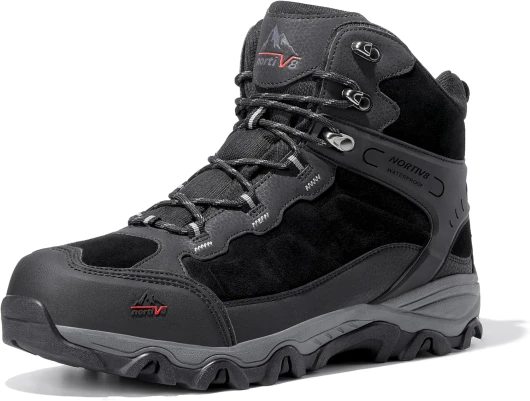 Men's Waterproof Hiking Boots Outdoor Mid Trekking Lightweight Mountaineering Shoes Paladin 12 Black