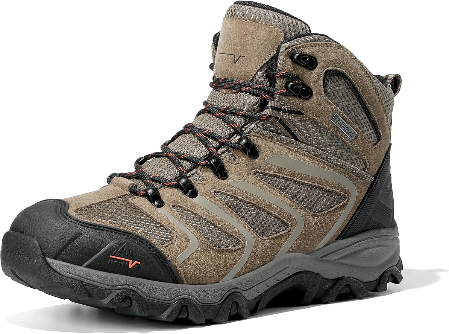 Men's Ankle High Waterproof Hiking Boots Outdoor Lightweight Shoes Trekking Trails Armadillo 10 Taupe-suede