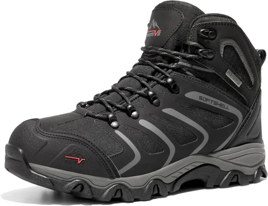 Men's Ankle High Waterproof Hiking Boots Outdoor Lightweight Shoes Trekking Trails Armadillo 9.5 Black/Dark/Grey