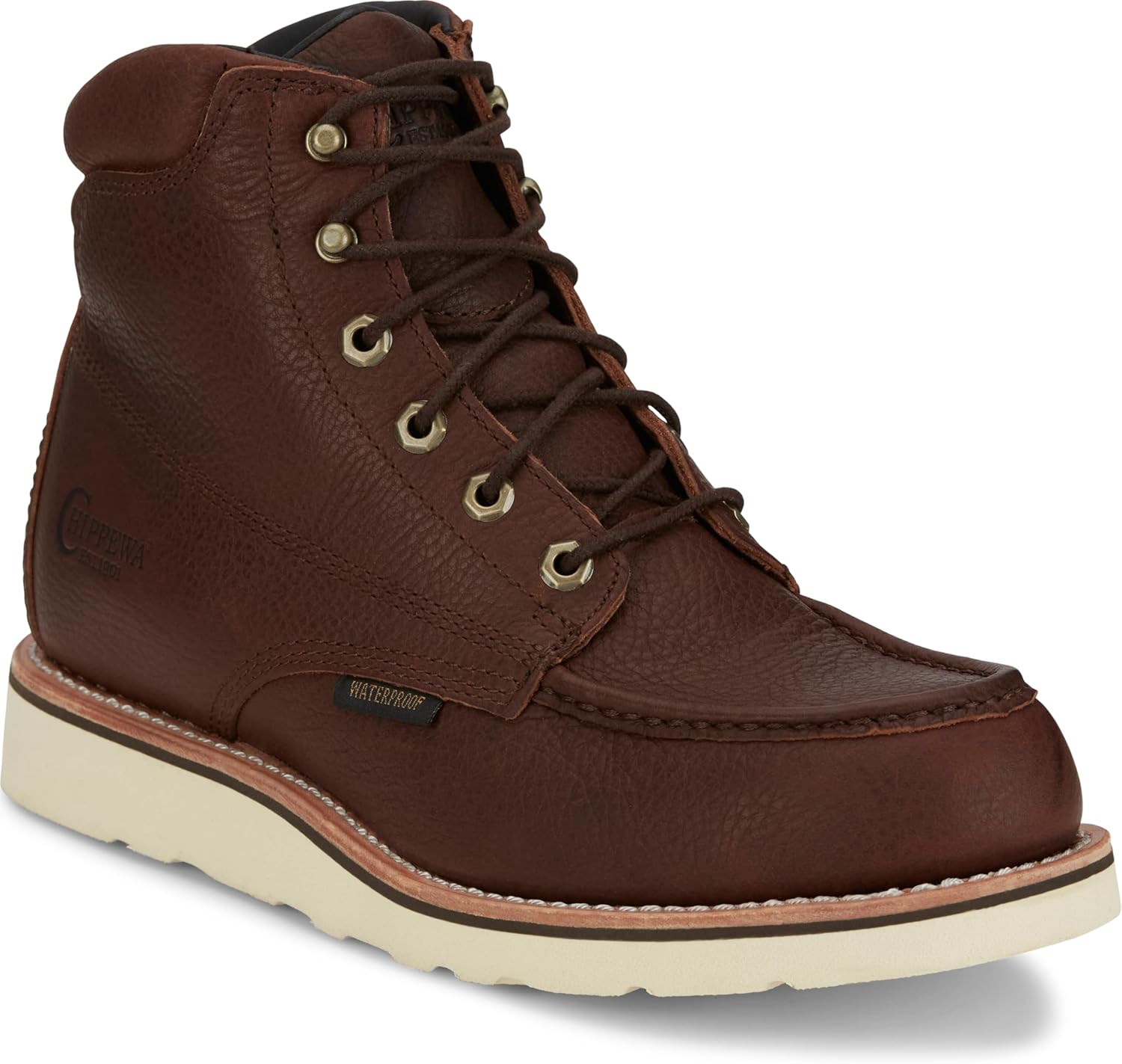 Men's Edge Walker 6" Waterproof Lace-Up Wedge Soft Toe Work Boot, Briar Haystack - Durable & Comfortable Moc Toe Boots for Men 9 Briar Haystack - Soft Toe