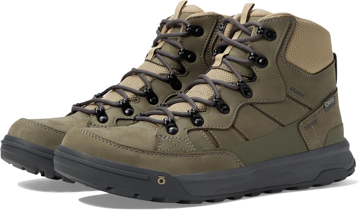 Men's Burke Mid Leather B-Dry Waterproof Hiking Boot 10.5 Olive Branch