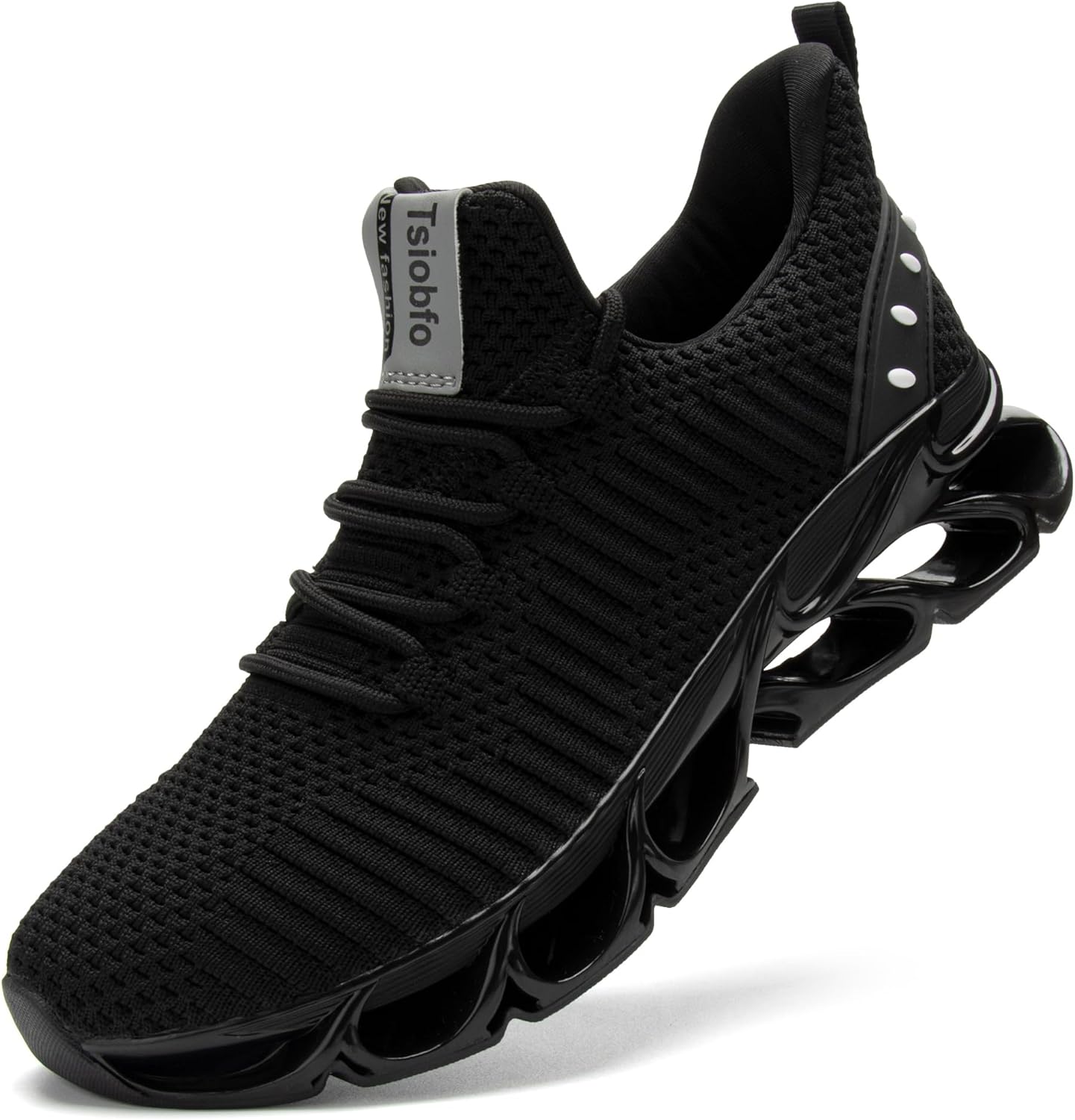 FRSHANIAH Men Athletic Shoes Breathable Running Shoes Non-Slip Fashion Sneakers 11.5 1924 Black