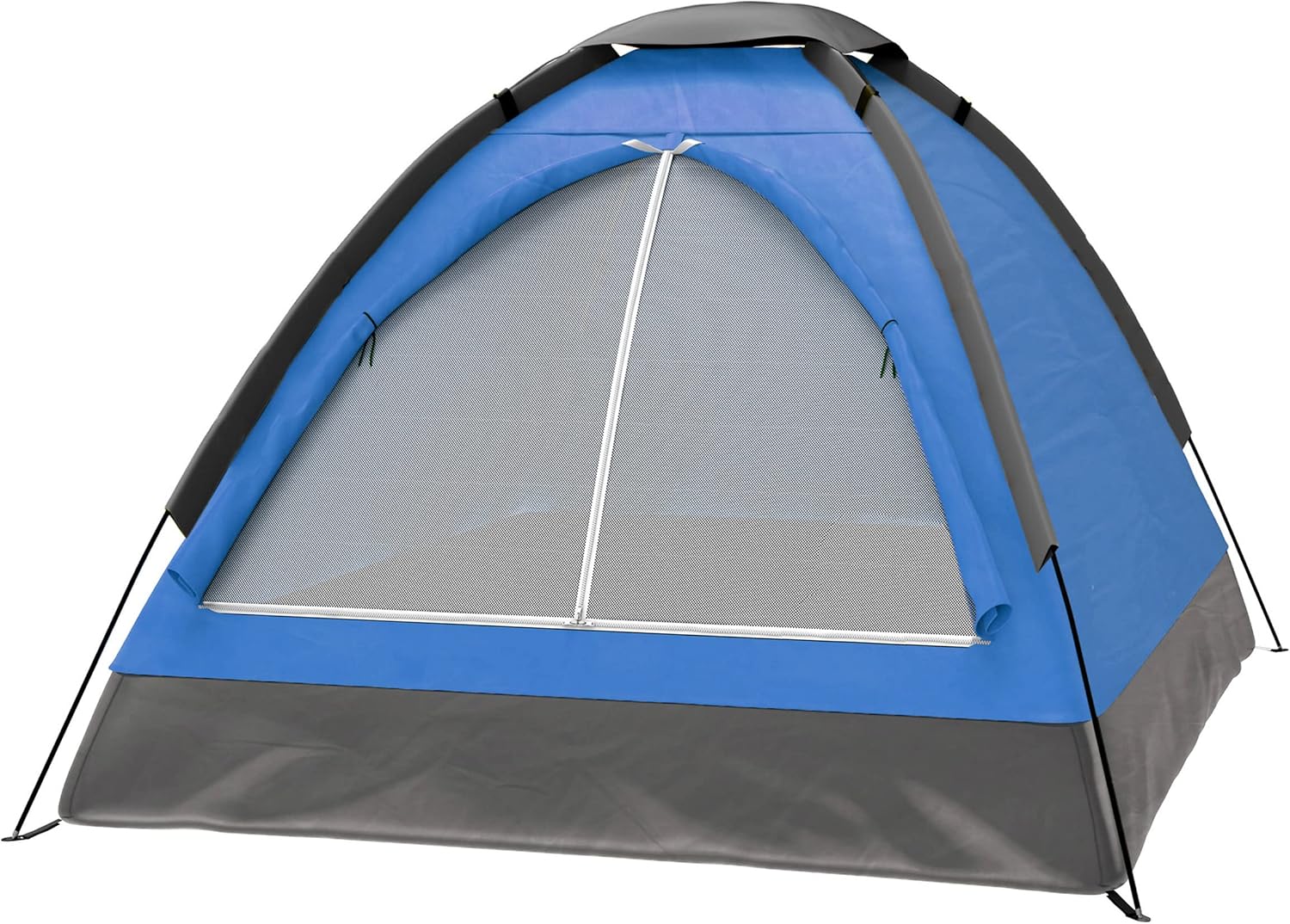 2 Person Camping Tent with Rain Fly and Carrying Bag Blue