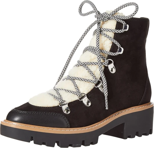 The Drop Women's Caleb Shearling Hiking Boot Hi-Top 9 Black