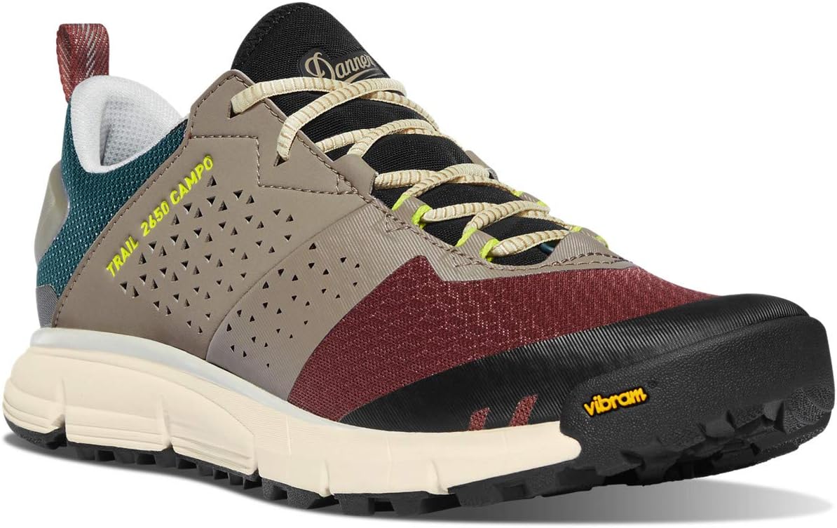 Trail 2650 Campo 3" Hiking Shoes for Men - Leather and Textile Upper with Mesh Lining, Comfort Footbed, PlyoGo Midsole, and Traction Outsole 9 Brick/Tan/Blue