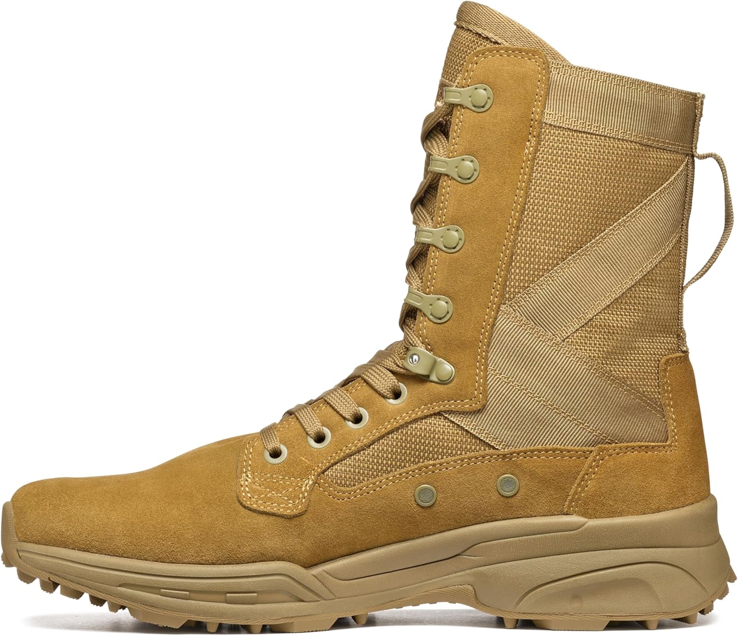 TACTICAL T8 NFS 670 T.A.A - Military Combat Boots for Men and Women, Army, Air Force, T.A.A., AR670-1 and GSA Compliant Footwear, Lightweight, Suede Leather 10.5 Regular