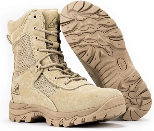 Men's Military & Tactical Boots, CoolMax Tactical Combat Military Durable Leather Work Utility Outdoor Hiking Assault Boots (Tan/Coyote/Black) 11.5 8" Beige