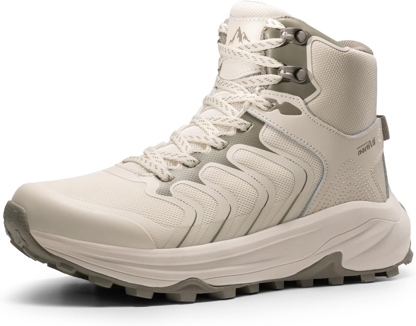 Women's Hiking Boots Waterproof with Arch Support Sneakers Walking Outdoor Comfortable Lightweight Boot Echo Mid 7.5 Khaki