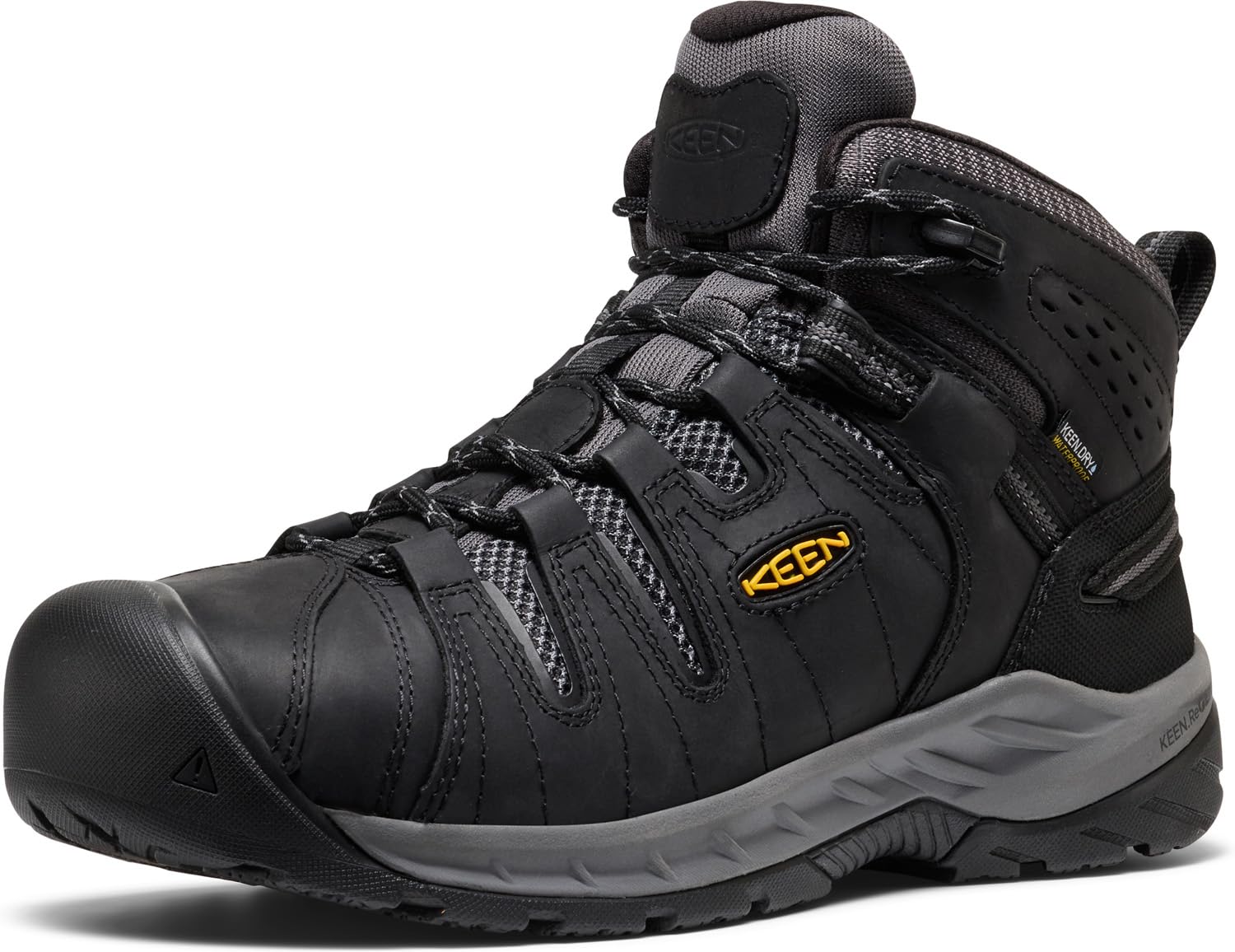 Men's Flint 2 VersaTREAD Non Slip Mid Height Steel Toe Waterproof Work Boots, Black/Dark Shadow, 11.5 11.5 Black/Dark Shadow