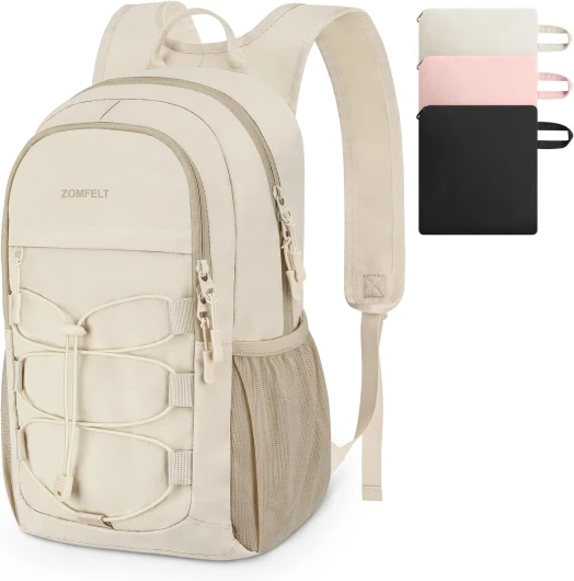Hiking Backpack for Women Men, 15L Lightweight Packable Backpack for Trip, Water Resistant Small Travel Backpacks, Foldable daypack for Hiking, Walking, Cycling, Camping, Beige 15L Beige