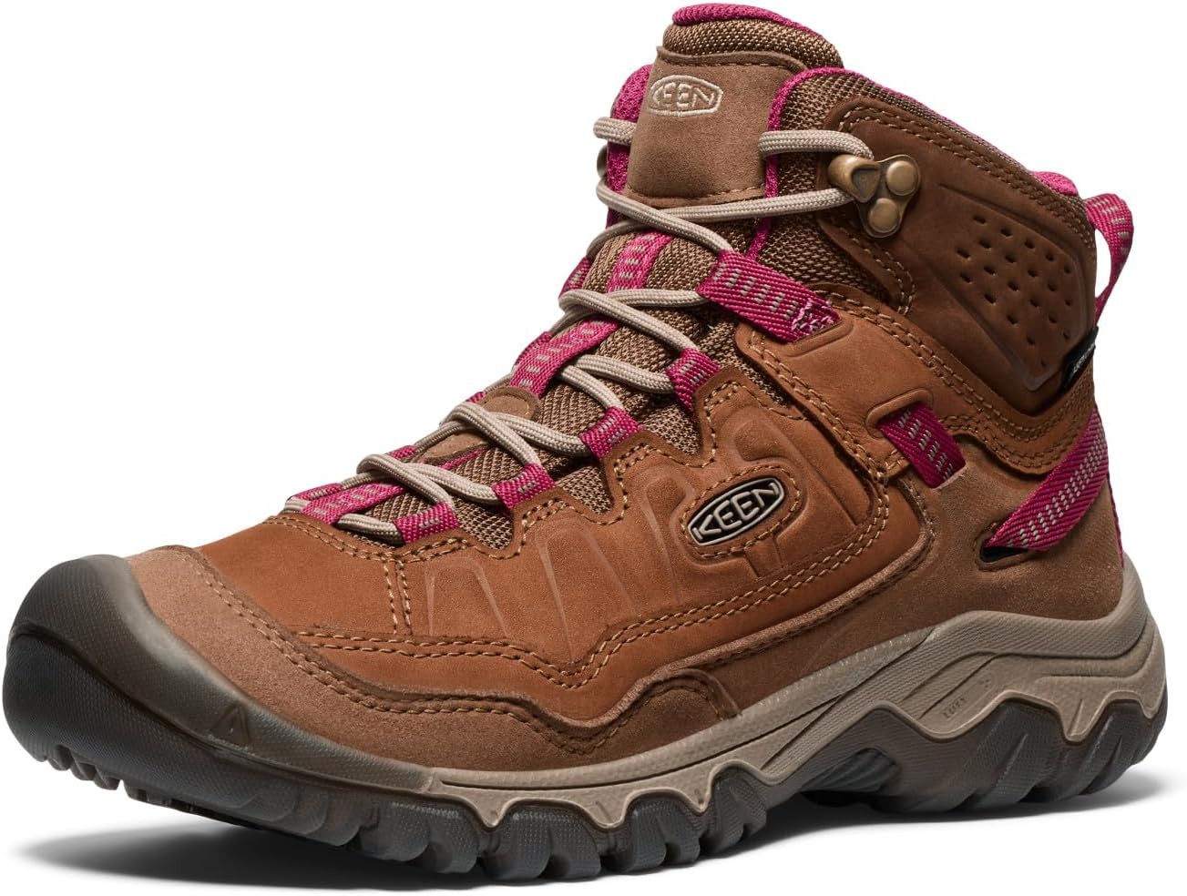 Women's Targhee 4 Mid Height Durable Comfortable Waterproof Hiking Boots 6.5 Bison/Beaujolais