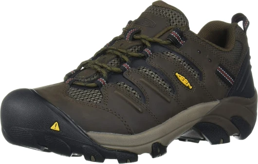 Men's Lansing Low Height Steel Toe Work Shoes 7 Wide Cascade Brown/Fired Brick