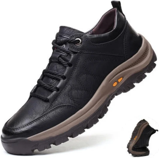 AngryMonkey Men Hiking Shoes Arch Support Anti-Fatigue Anti Slip Shock-Absorbing Outdoor Snow Warm Running Boots,Large Sizes 6 to 13 11 Black