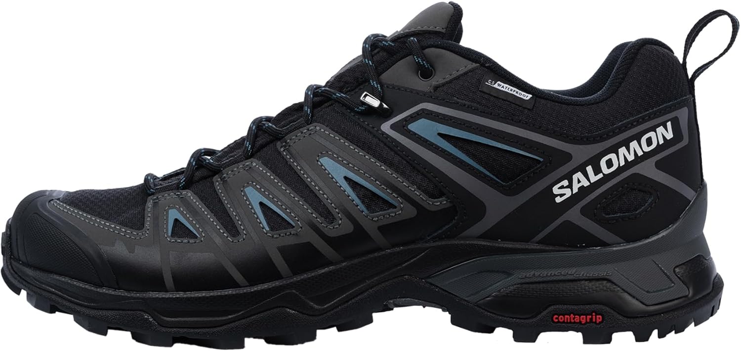 Men's X Ultra Pioneer Climasalomon Waterproof Trail Running Shoe 12 Black/Magnet/Bluesteel