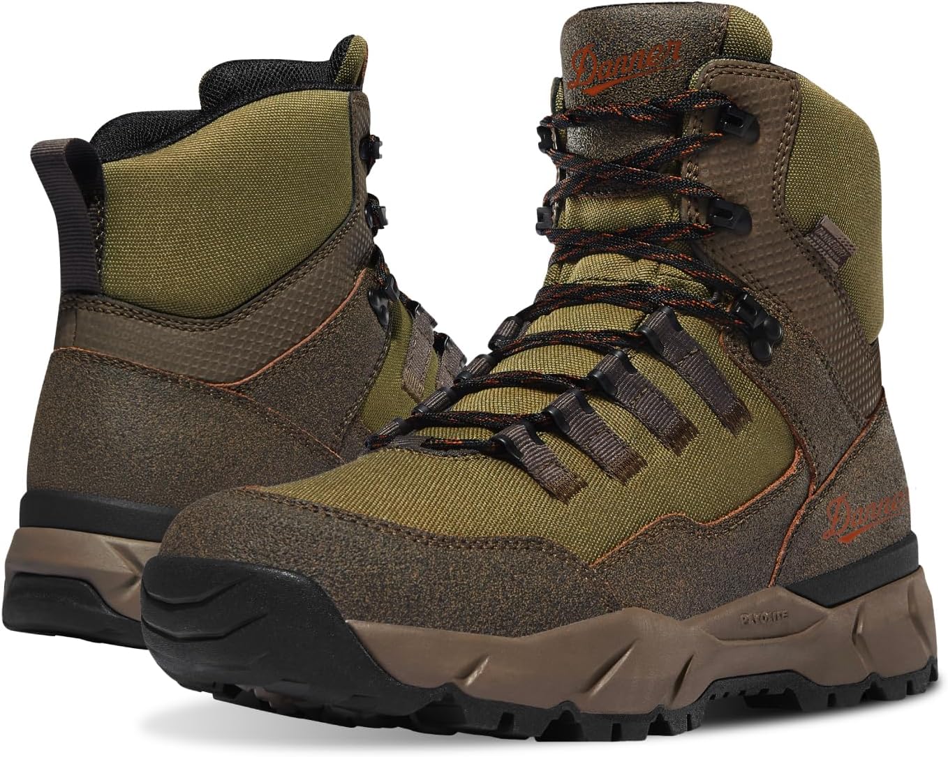 Vital Trail 5” Hiking Boots for Men - Waterproof, Abrasion-Resistant Leather and Textile, with Shock-Absorbing Midsole and Traction Outsole 10.5 Wide Brown/Olive