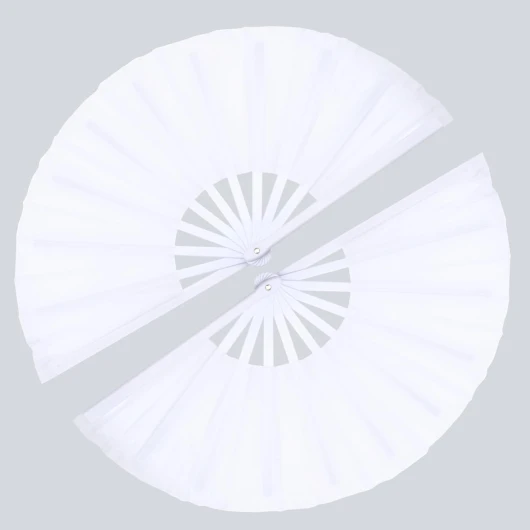2 Pack 13 Inch Clack Popping Line Dancing Fans Boots on The Ground Large Foldable Clacking Hand Fan Make Sound for Dance Rave (White)