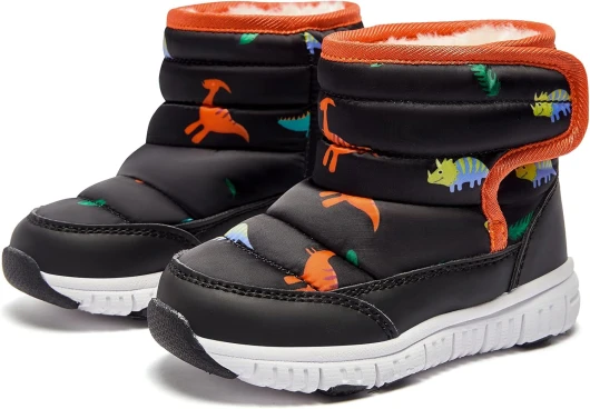 Boys Girls Toddler Snow Boots Waterproof Slip Resistant Outdoor Winter Shoes(Toddler/Little Kids/Big Kids) 6 Toddler Dinosaur