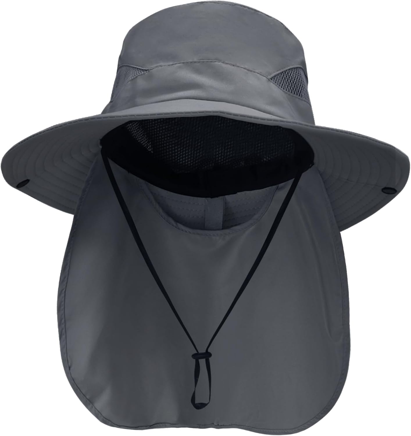 NPQQUAN Sun Hats for Men Women with Neck Flap UPF 50+ UV Protection Wide Brim Bucket Hat Safari Hiking Fishing Hats Darkgray（neck Flap） Neck Flap