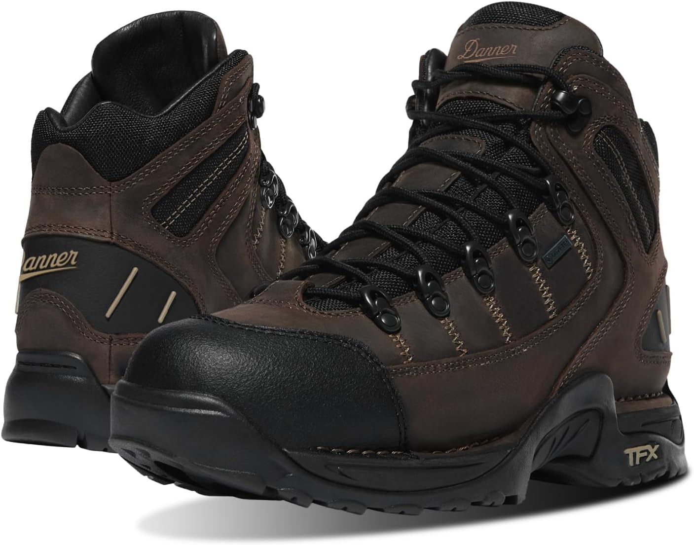 453 5.5" Waterproof Hiking Boots for Men - Nubuck Leather Upper with Breathable Gore-Tex Lining, Toe Cap, and TFX Traction Outsole 9.5 Loam Brown/Chocolate Chip