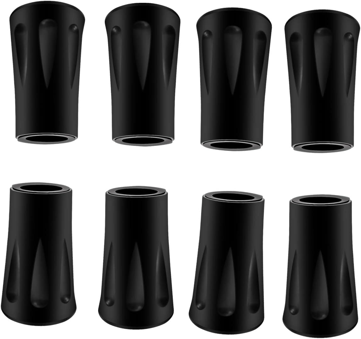 8Pcs Trekking Pole Tips Replacement Protectors, Rubber Feet for Hiking Pole Tips Rubber Tips for Walking Sticks Tips Accessories, Fits Most Standard Walking Sticks Shock Absorbing(11mm Hole Diameter)