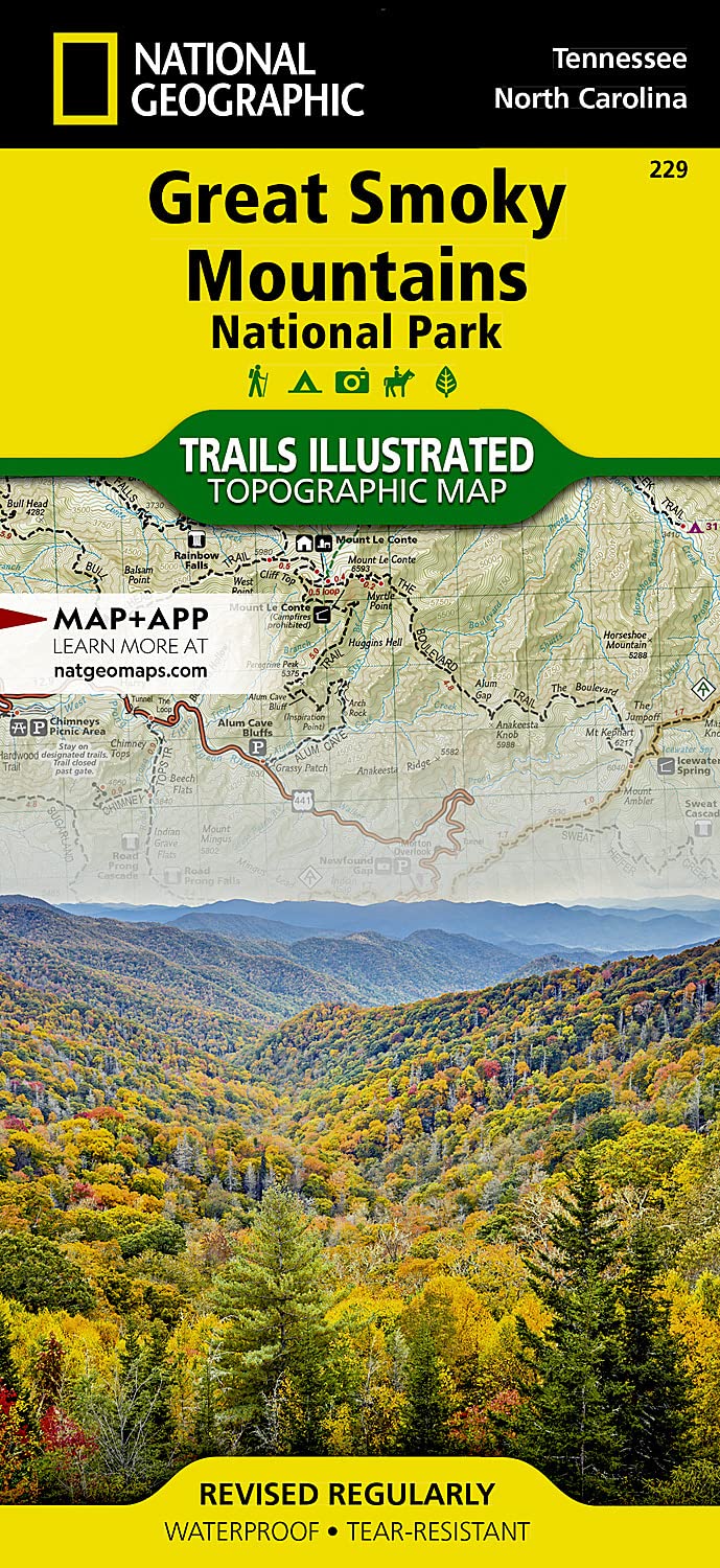 Great Smoky Mountains National Park Map (National Geographic Trails Illustrated Map, 229)