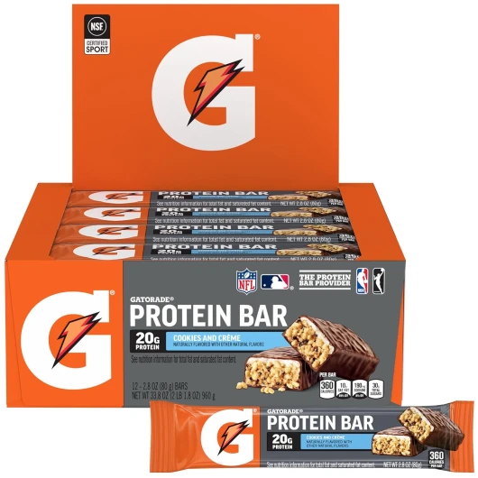Whey Protein Bars, Cookies & Crème, 2.8 oz bars (Pack of 12, 20g of protein per bar) Cookies And Cream 2.8 Ounce (Pack of 12)