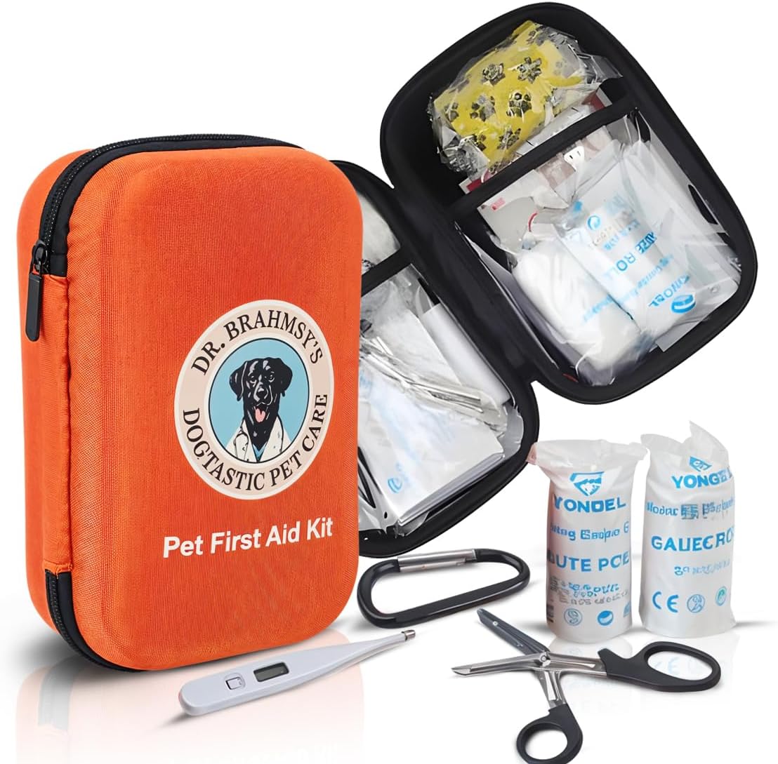 Dr Brahmsy's Pet First Aid Kit for Dogs, A Dog Emergency Kit That is Perfect for Dog Travel and Camping for Dogs, Dog Hiking Essentials Need to Include a Dog First Aid Kit, Dog Hiking Gear