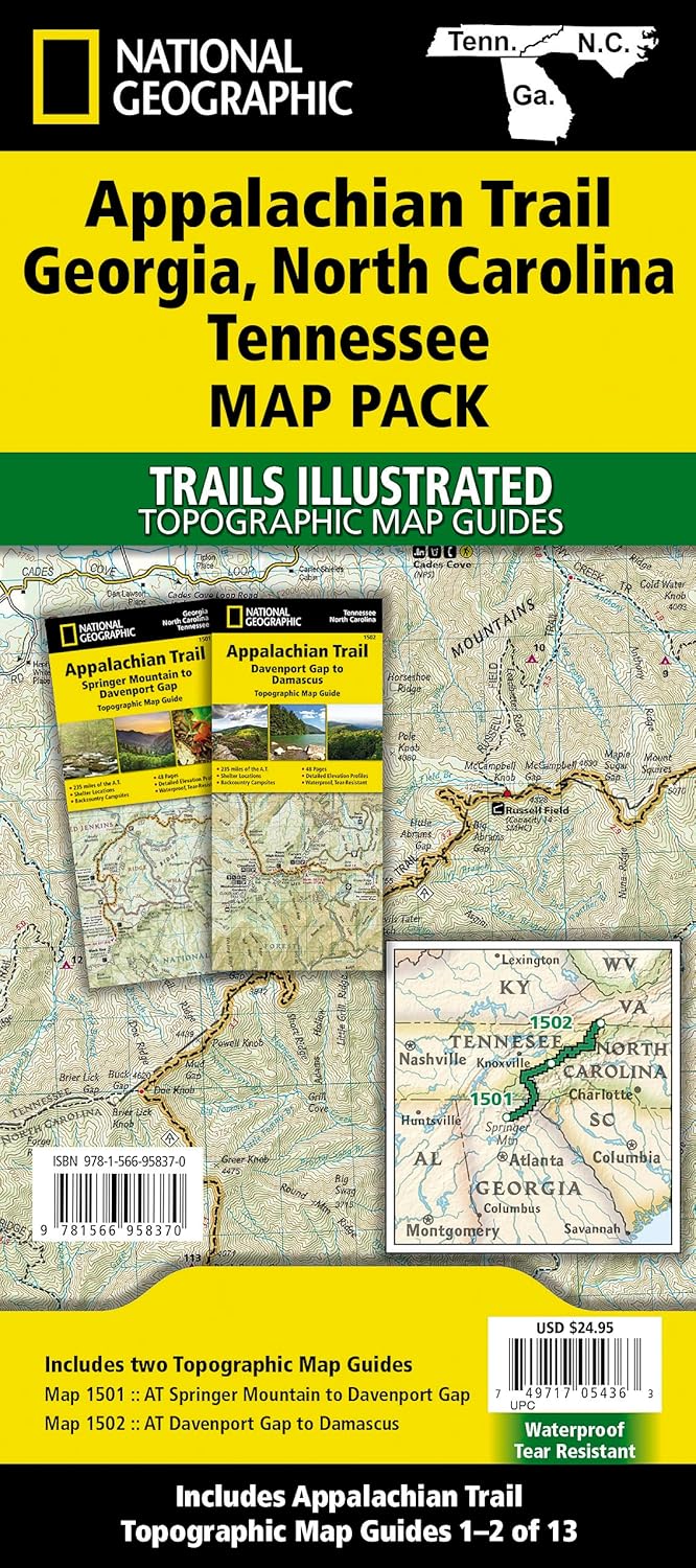 Appalachian Trail: Georgia, North Carolina, Tennessee [Map Pack Bundle] (National Geographic Trails Illustrated Map)