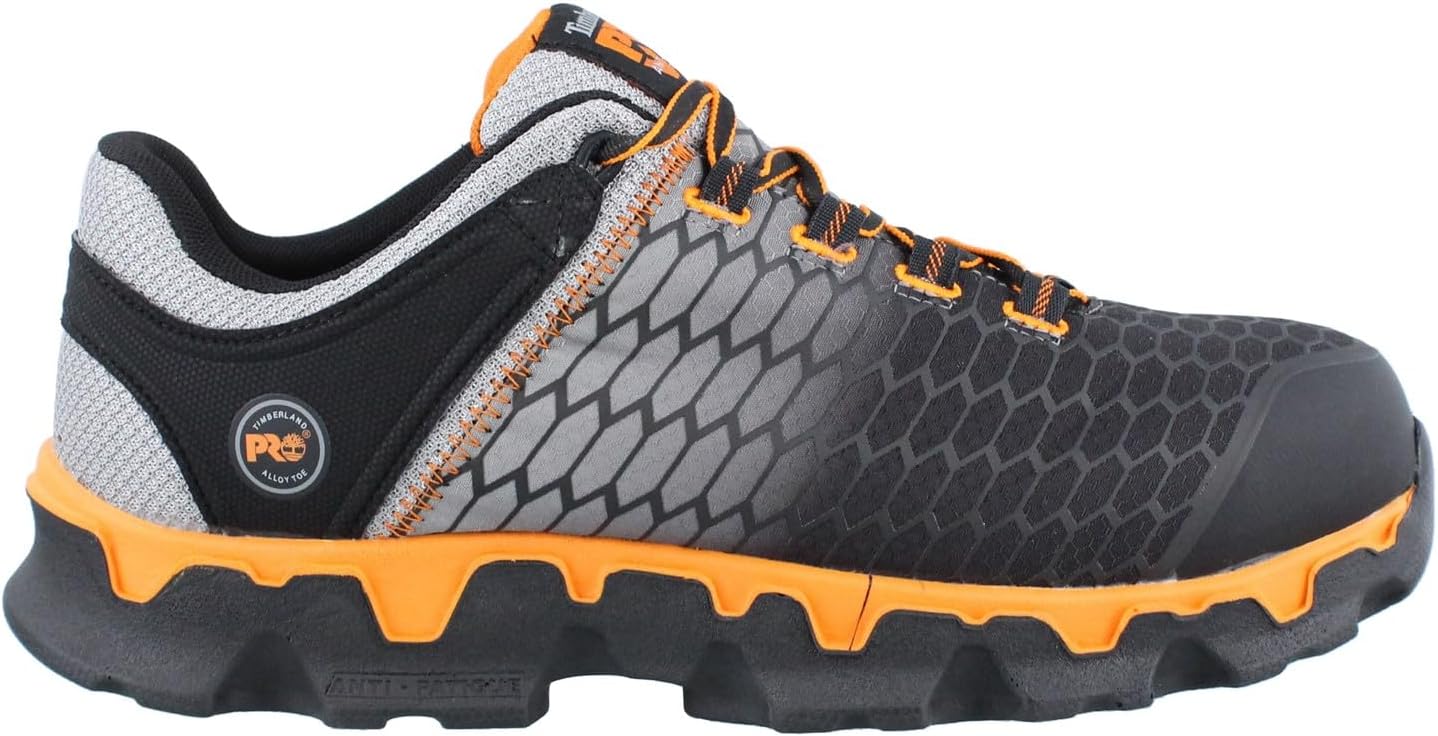 Men's Powertrain Sport Alloy Safety Toe Static Dissipative Industrial Athletic Work Shoe Boot 13 Wide Black/Grey/Orange