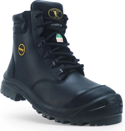 Steel Toe Work Boots for Men 6 inch Leather Construction Rubber Sole Working Workboots Waterproof Non Slip Puncture Safety Shoes 10.5 Wide Black