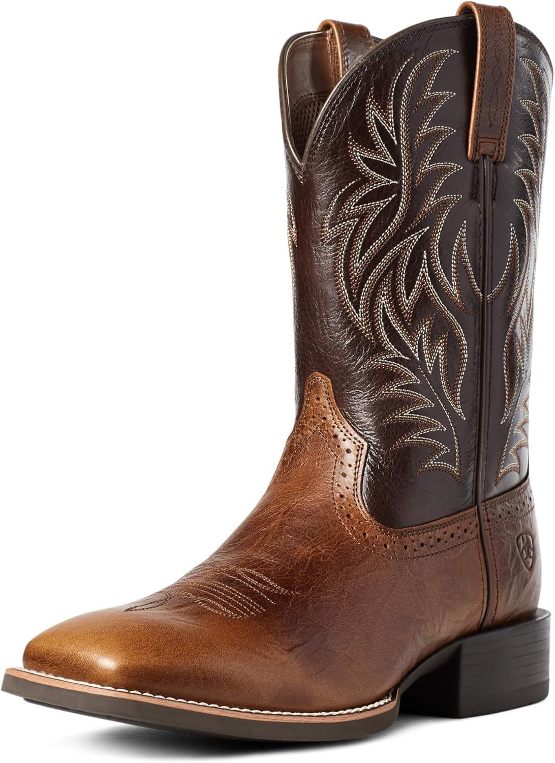 Sport Western Wide Square Toe Mens Boot 12 Wide Peanut Butter