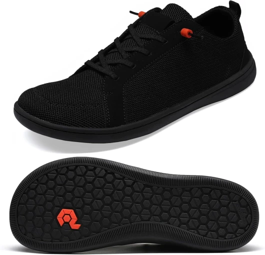 Men's Barefoot Wide Toe Box Shoes - Minimalist Barefoot Shoes with Zero Drop Sole Extra Wide Slip on Walking Shoes for Men 11 Wide Wt03 - Black