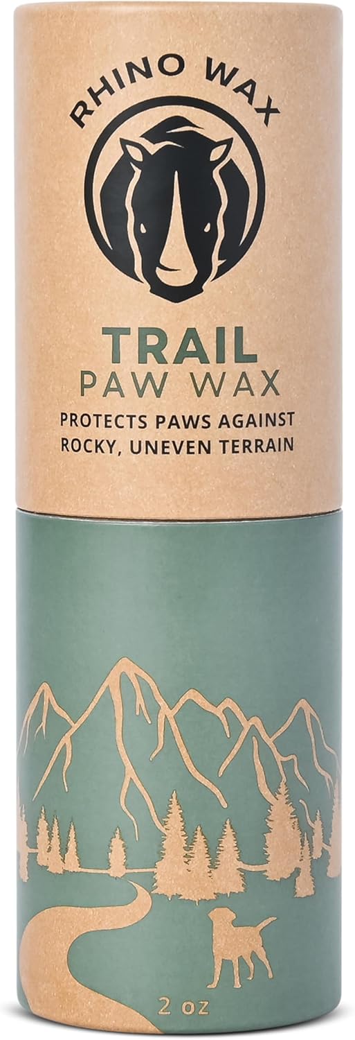 Dog Paw Trail Wax 2oz - Use Before Taking Dogs on a Hike - Balm Helps Protect Against Rocks, Uneven Terrain, Thorns, Glass - Moisturizes and Improves Elasticity - Lick-Safe - Made in USA