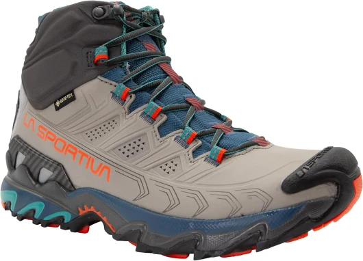 Womens Ultra Raptor II Mid Leather GTX Waterproof Hiking Boots 7.5 Grey/Cherry Tomato