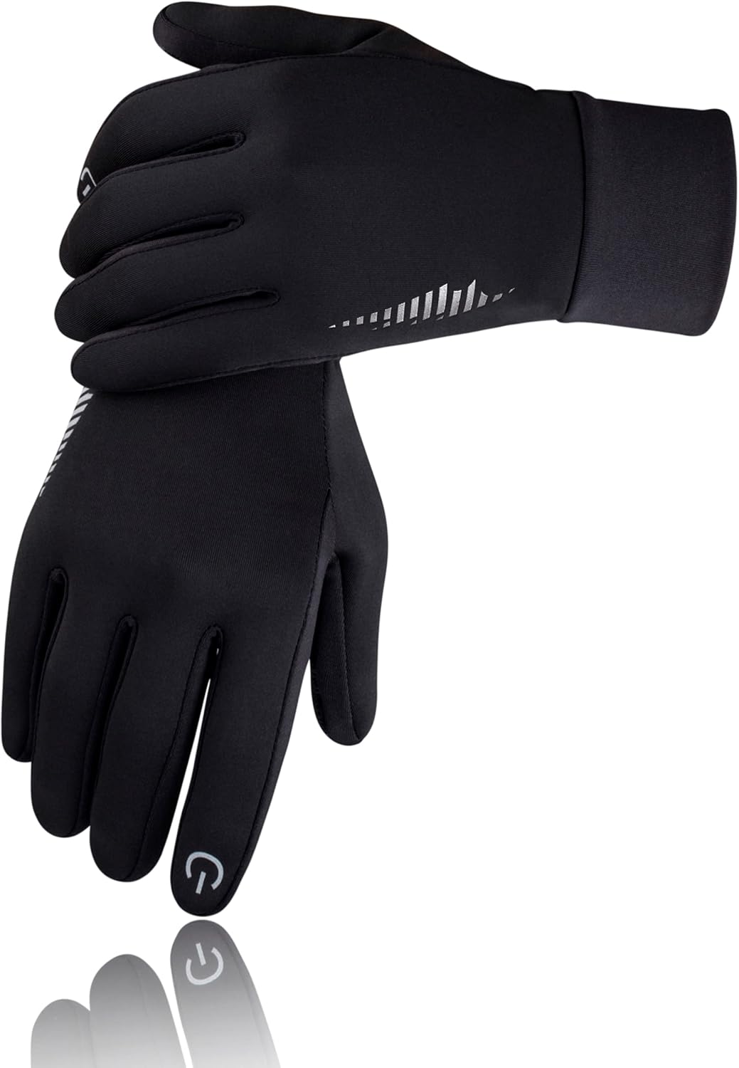 Winter Gloves Women Men Ski Snow Gloves Liner Thermal Warm Touch Screen, Suit for Running, Cycling, Biking, Hiking, Driving, Walking, Typing, Freezer Work, Sports, Soccer, Shooting, Gaming 102 Black Medium