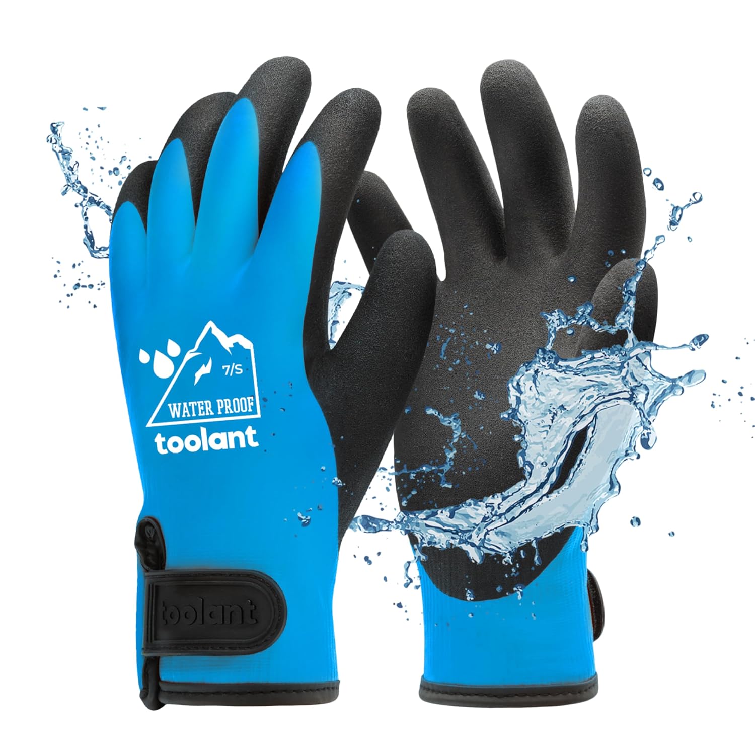 100% Waterproof Gloves for Men and Women, Winter Work Gloves for Cold Weather, Thermal Insulated Freezer Gloves, Touch Screen, With Grip, Blue, Small Small (Pack of 1) Blue