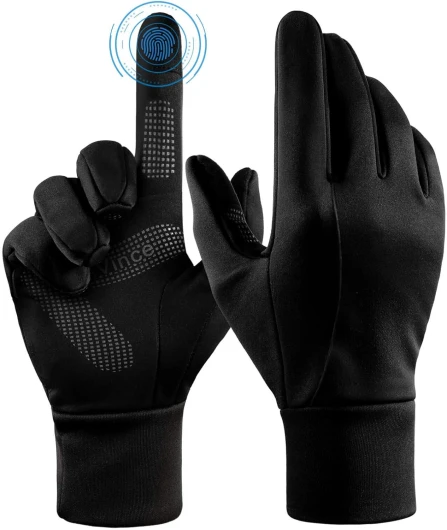 FanVince Winter Gloves Touch Screen Water Resistant Windproof Thermal for Running Cycling Driving Hiking for Men Women Medium (Men) -- Large (Women) Black