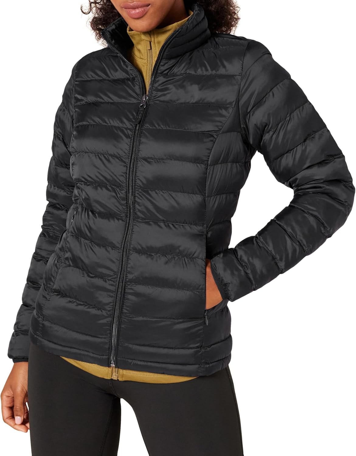 Women's Lightweight Long-Sleeve Water-Resistant Packable Puffer Jacket (Available in Plus Size) X-Small Black