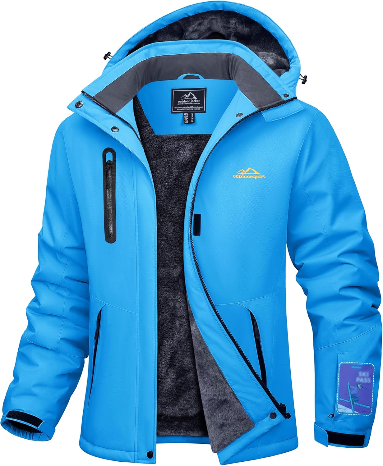 Women's Winter Coats Waterproof Insulated Snow Ski Jacket Hood Fleece Lined Warm Mountain Snowboarding Windbreaker Moonorchid XX-Large