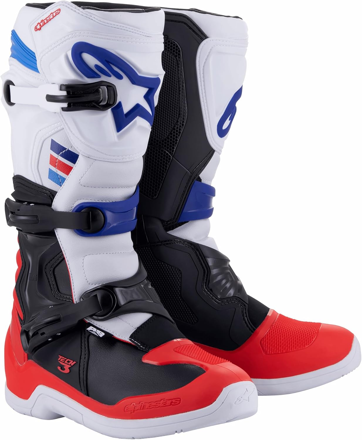 Tech 3 MX Boots (White/Red/Blue, 11)