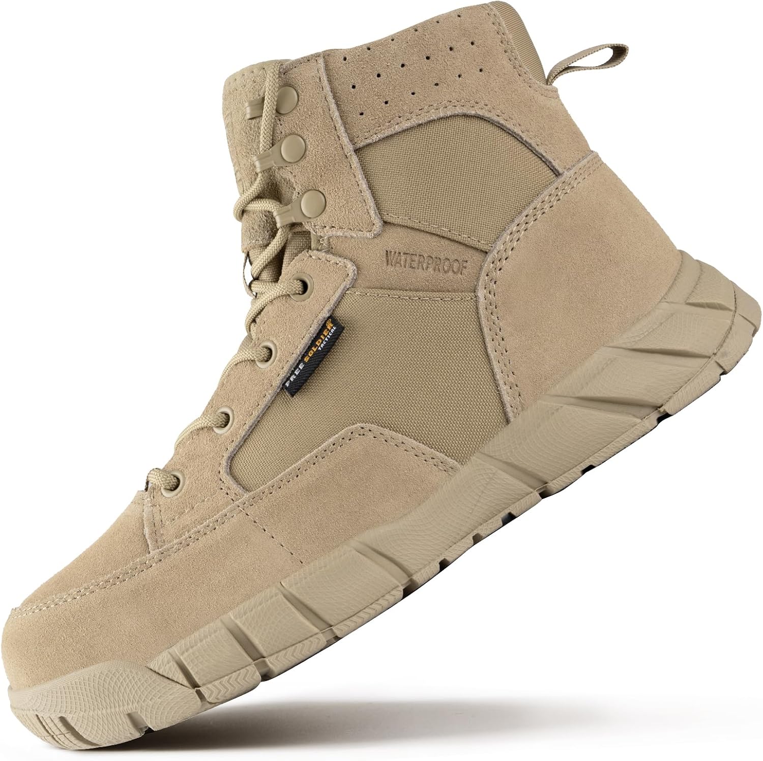 Hiking Work Boots Men's Tactical Boots 6 Inches Waterproof Military Boots Outdoors Desert Boots Tan 10.5